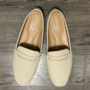TOP Moda Cream Slip-On Penny Loafers for Women